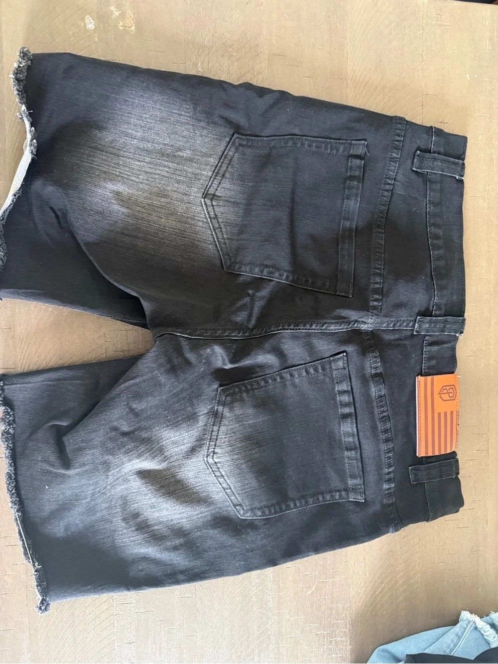 Born Primitive Black Washed Denim Cutoff Shorts